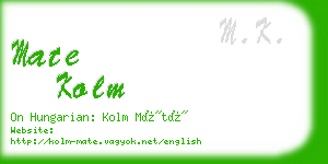 mate kolm business card